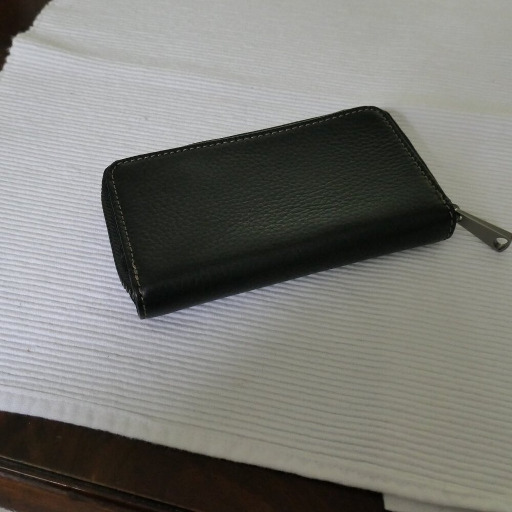 Fossil Leather Card Case W/Zipper Closure 8 Card Slots Good Preowned Condition - Picture 3 of 7